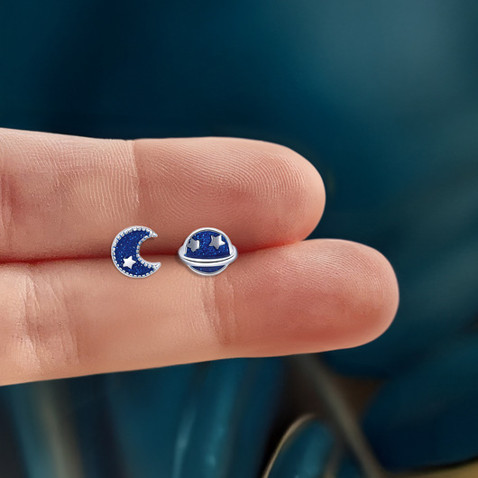 kolczyki szklane Kosmos kolczyki stalowe.