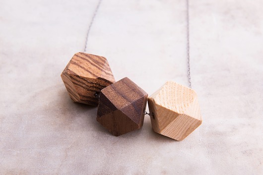 Geometryczny naszyjnik z drewna WoodLandia