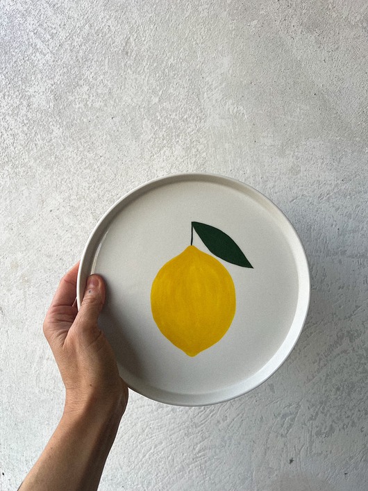 patery i talerze Talerz porcelanowy z cytryną LA LUZ / 21 cm