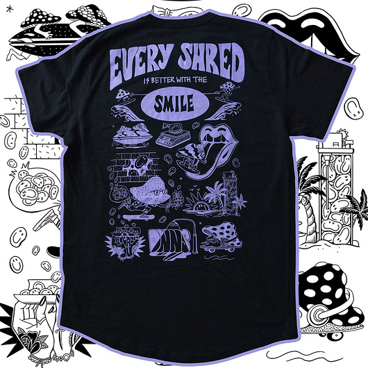 t-shirty męskie Czarny długi T-shirt Shrooms