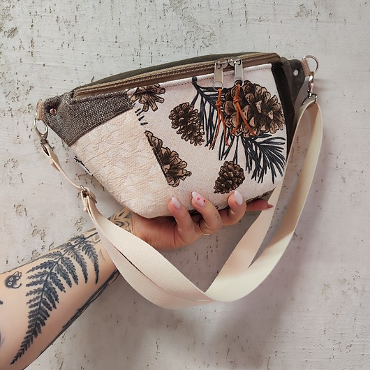 saszetka nerka Nerka XXL unikat szyszki