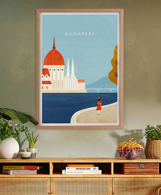 plakaty Spacer nad Dunajem - plakat 50x70 cm - Budapeszt