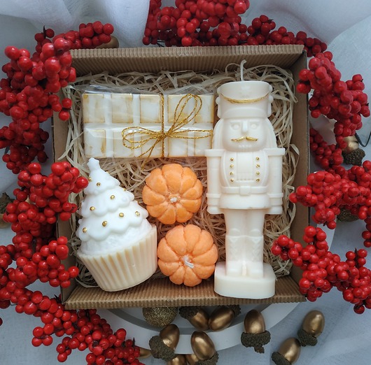 świeczniki i świece Świąteczny zestaw prezentowy