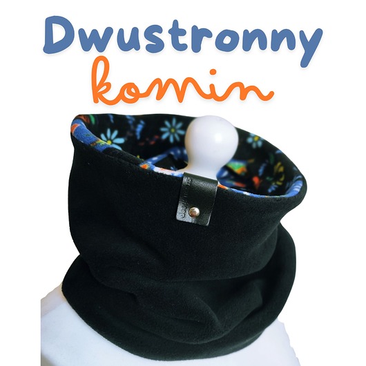 szale damskie Komin czarny z meksykańskimi kotami