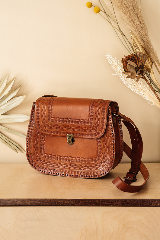 torby na ramię Torebka skórzana ręcznie robiona góralska Alsa duża skóra naturalna