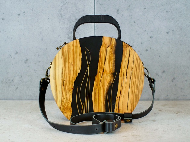 torebki do ręki Kuferek EIWAZ - Oliwka + Czarny dąb