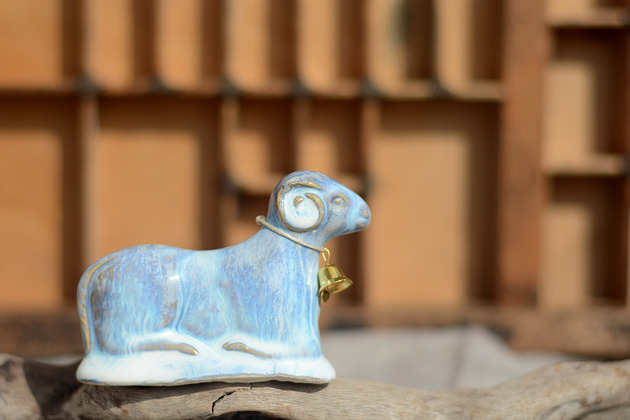 ozdoby wielkanocne Baranek wielkanocny jedyny niebieski jak rozpłynięte niebo :)