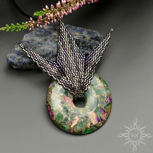 wisiory Metsan, wisior z fluorytem, beading