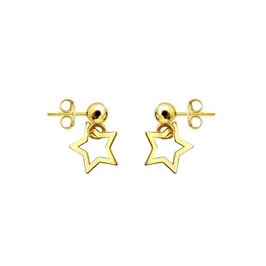 kolczyki pozłacane Kolczyki złote Gold Silver Stars