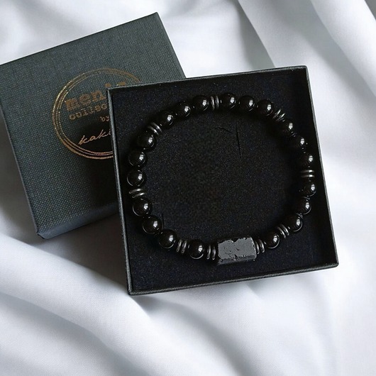 biżuteria męska OCHRONA, SPOKÓJ - turmalin, onyks błysk, hematyt