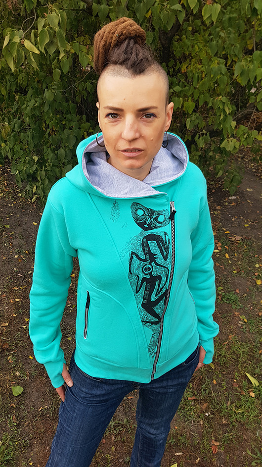bluza z kapturem damska The eye bluza damska mint by OTECKI