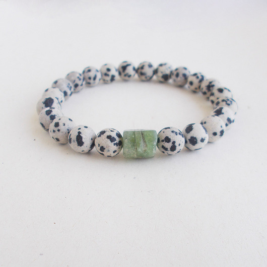 bransoletki z kamieni naturalnych Jaspis i zielony kianit Bransoletka
