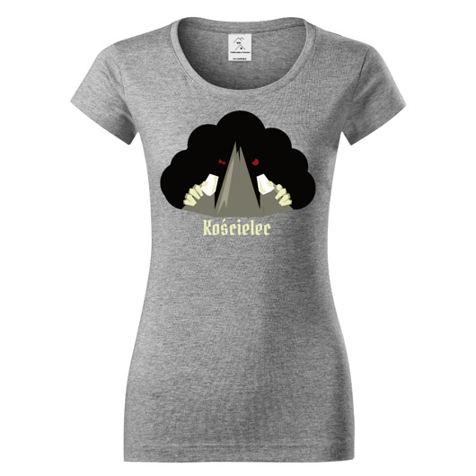 t-shirt damskie Kościelec grafika by Szymon Rabiasz grey