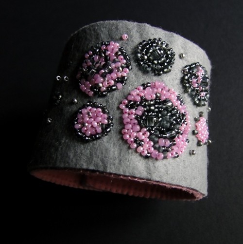bransola glamour/ pink agat handmade