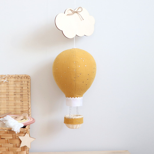 Balon muślinowy musztardowy - dekoracja pokoju NinoDreams