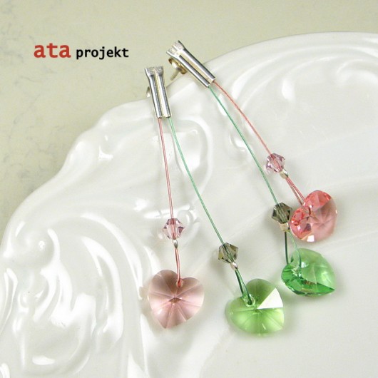 kolczyki kryształ Swarovski Twin Hearts ata projekt