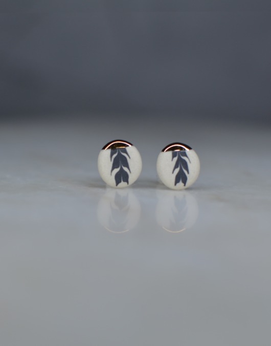 kolczyki ceramiczne Kolczyki ceramiczne zdobione złotem #023
