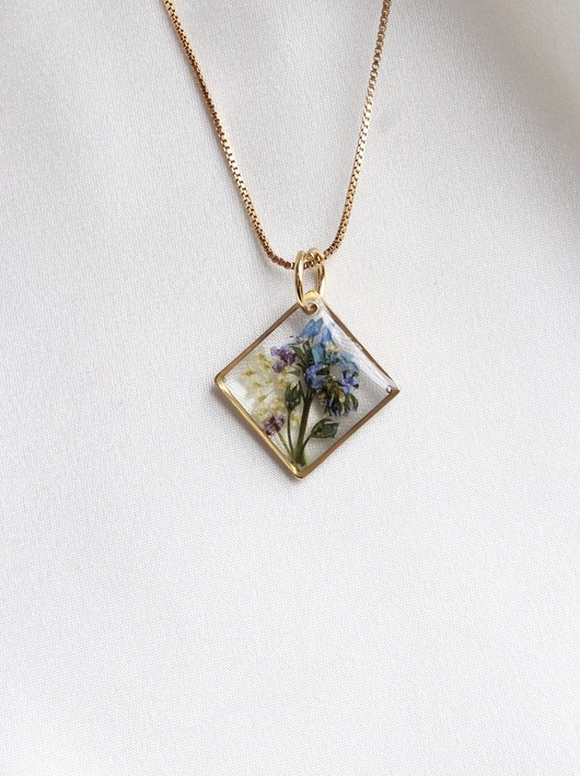 Wisiorek niezapominajka i dzika marchew Flores Jewellery