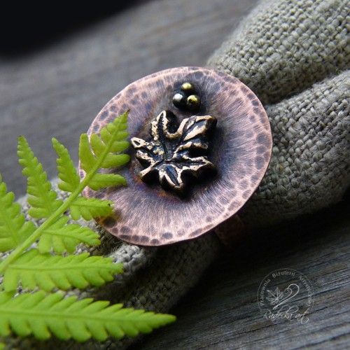 Copper Ring "Gold Leaf" Radecka art
