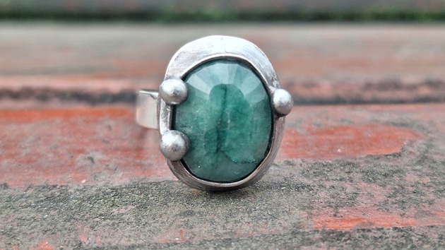 pierścionki - różne Szmaragd - pierścionek regulowany