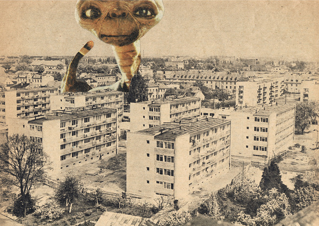 E.T. go home - Kolaż - plakat - wydruk Magda Rzeźniczak