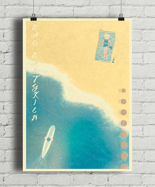 Plaża nad Bałtykiem - plakat fine art, giclee minimalmill