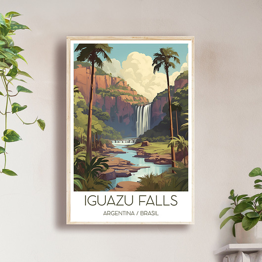 plakaty Argentyna, Brazylia - Wodospad Iguazu - Plakat, pamiątka dla podróżnika