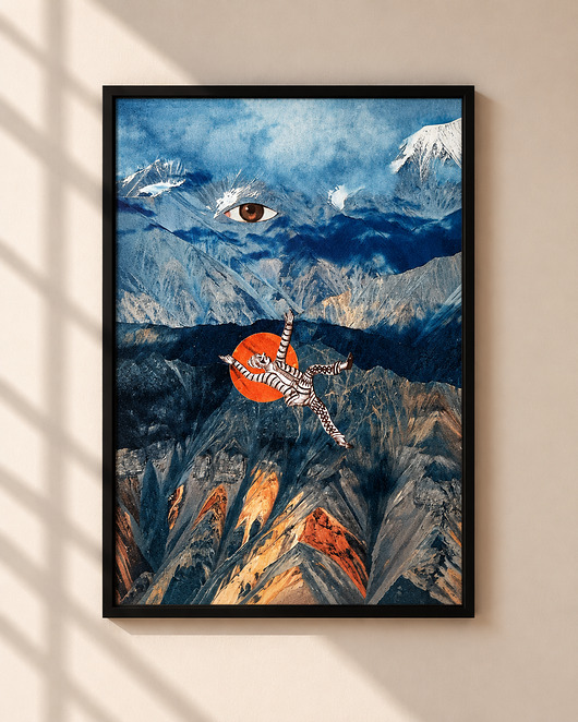 plakaty Plakat Spadanie - surrealistyczny kolaż