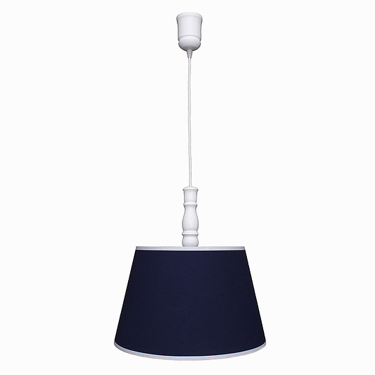lampy do pokoju dziecka Lampa wisząca granatowa z białą lamówką