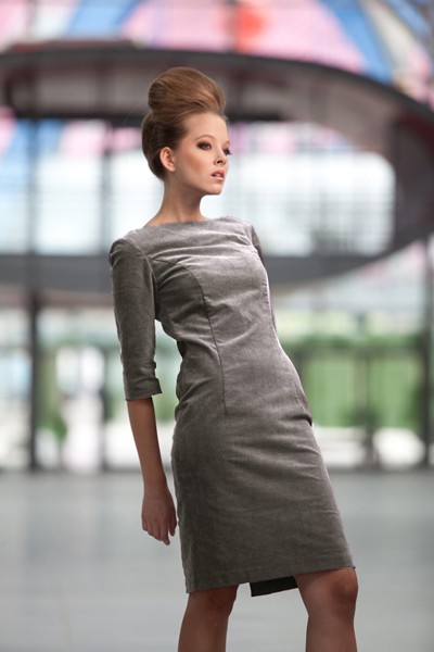 Velour dress 42, szara Kasia Zapała