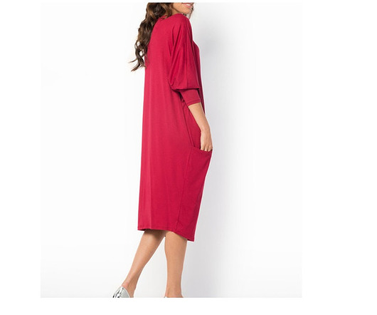 Sukienka NONE luźna bordowa  Dressroad