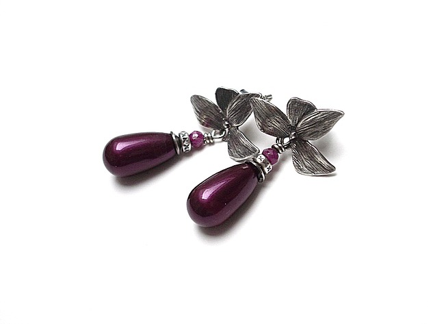 kolczyki srebrne Kolczyki srebrne Orchid vol. 13 /pearls/