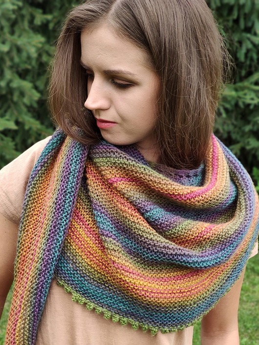 spokojna tęcza / szal agat handmade
