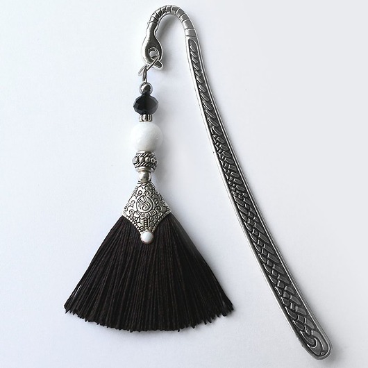 zakładki do książek Biały jadeit - elegancka zakładka