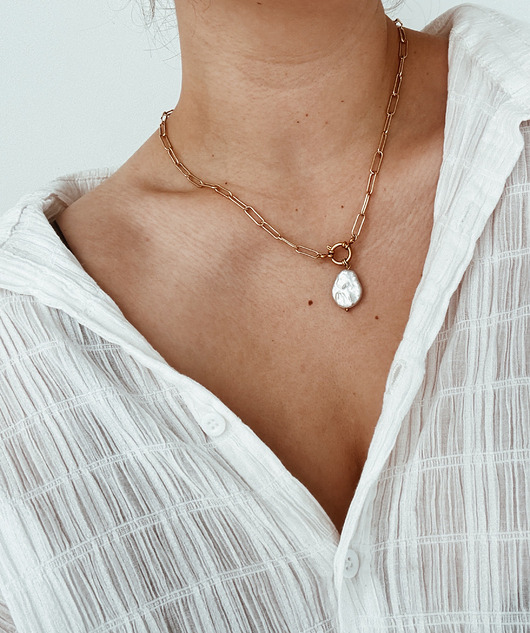 złote naszyjniki Naszyjnik Pearl Chain