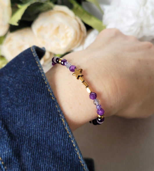 bransoletki z kamieni naturalnych SZCZĘŚCIE i MIŁOŚĆ- z gwiazdką