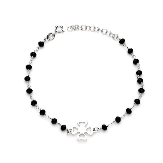 bransoletki srebrne Bransoletka na rekę srebrna z onyksami