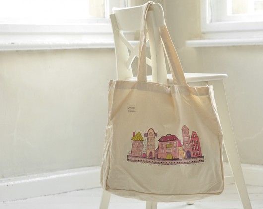 torby na zakupy ::torba - kamieniczki różowe