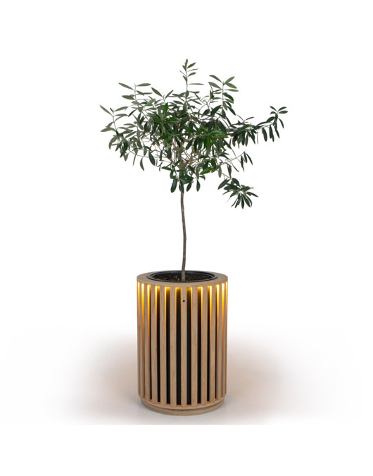 doniczki Podświetlana donica z lameli 53 cm