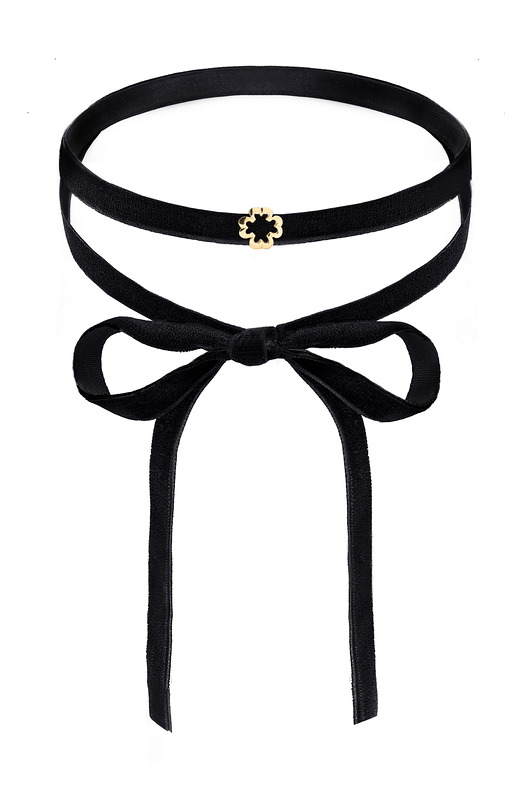 AKSAMITNY CHOKER Z KONICZYNKĄ SREBRO 925 POZŁACA Coccola JEWELLERY