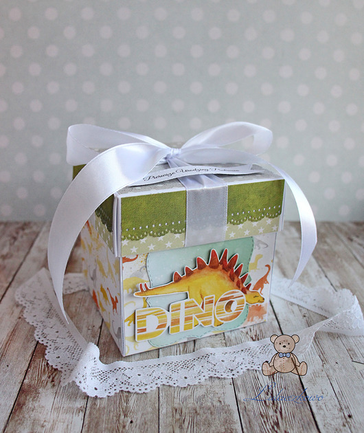 Exploding box urodziny z Dinozaurem 3D GOTOWY Lulaczkowo