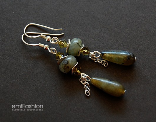 Labradoryt i kryształ Swarovski MAREMI Jewelry