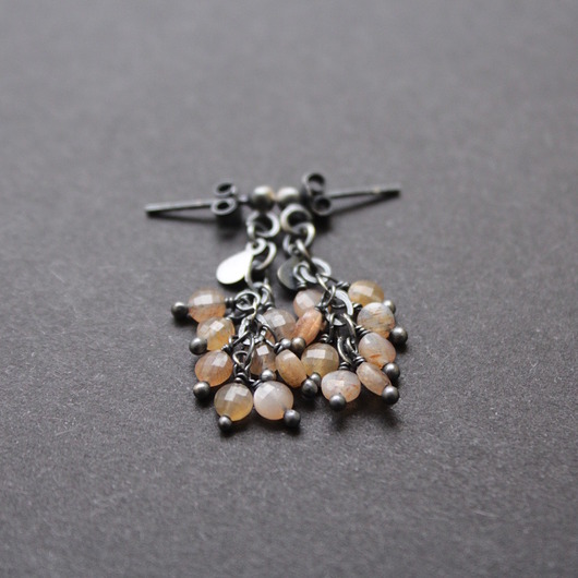 kolczyki z kamieniami Kolczyki Kamień słoneczny