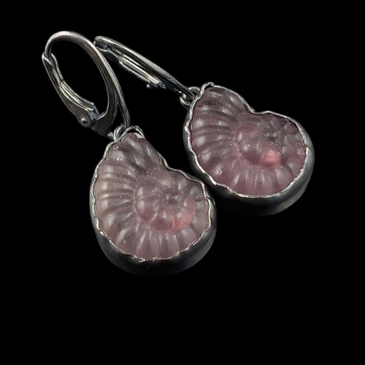 kolczyki srebrne Kolczyki srebrne fluoryty amonity