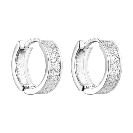 kolczyki srebrne Srebrne kolczyki grube kółka z fakturą