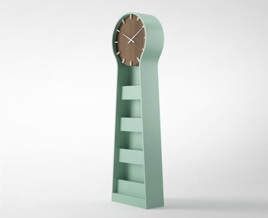 Key CLOCK  zegar podłogowy, stojący gazetownik Furia Design