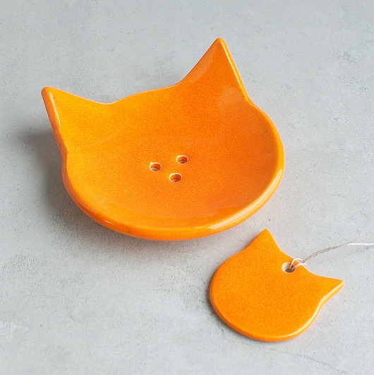 Rudy kot - mydelniczka ceramiczna AKoArt Ceramika
