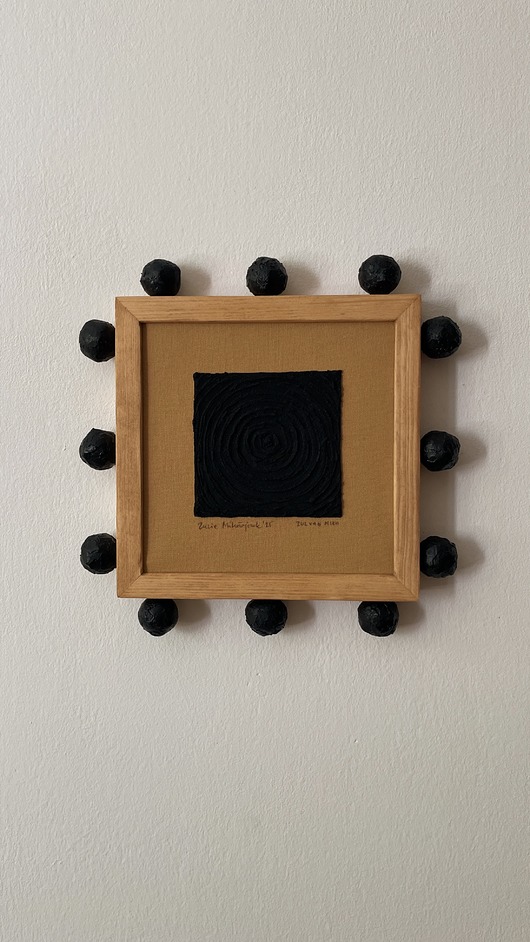 obrazy Obraz strukturalny Krąg w dekoracyjnej ramie