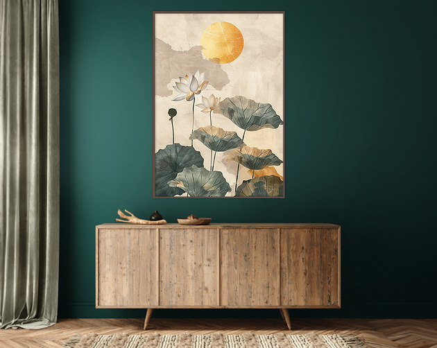 plakaty Lotus - Plakat, druk - Chiński Orient, Harmonia Zen, Roślinny #17