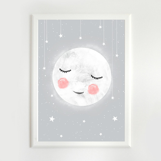 księżyc|ilustracja dla dzieci A3 Milo Mi